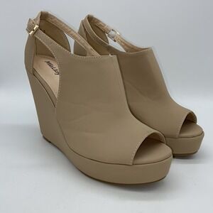 Mila Lady Lisa 2 Wedge Heels‎ Women's Size 9 Heel Almost 5" Nude Platform